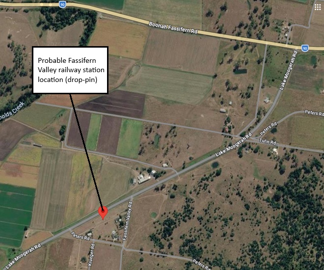 Probable Fassifern Valley railway station location fassifern-valley-station-location